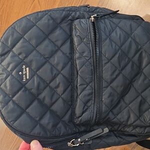 Kate Spade New York Womens Quilted Nylon Black Backpack